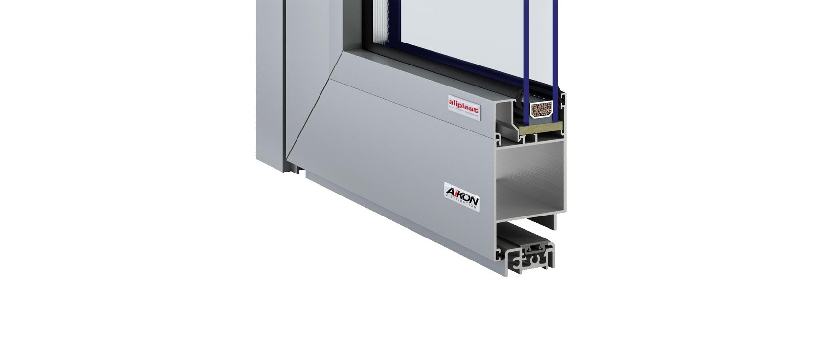 Econoline profile allows to manufacture sliding and double swing doors.