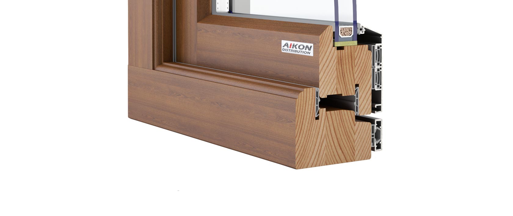 Aluclad timber outward opening flush casement